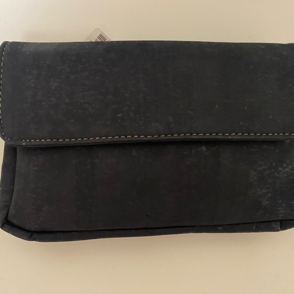 Dark brown natural cork purse